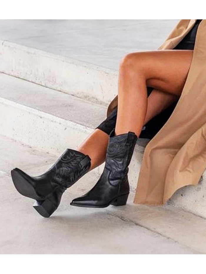 BOTAS COWBOY MUJER LIA NEGRO