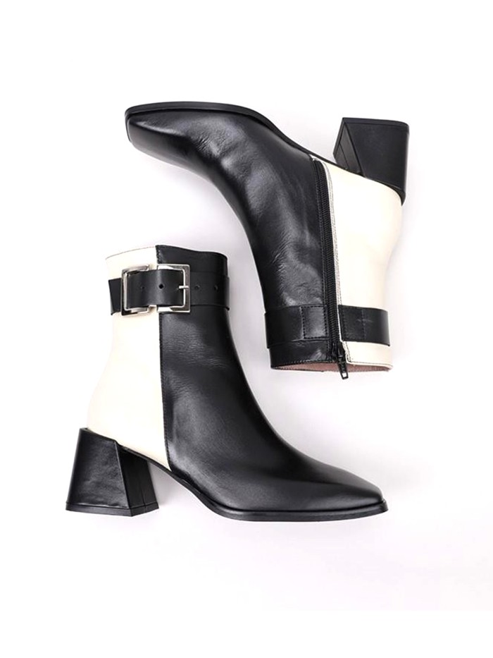 BOTINES BLANCO Y CREMA MUJER H-4350