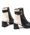 BOTINES BLANCO Y CREMA MUJER H-4350