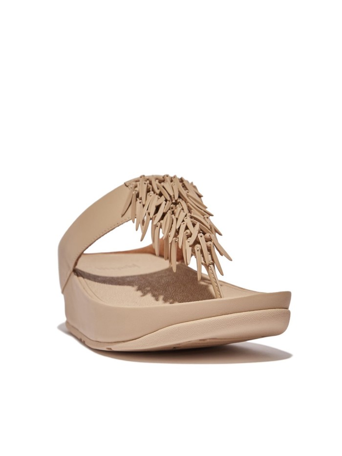 SANDALIAS SLIP ON CON ABALORIOS FITFLOP HQ4-A94 RUMBA BEADED BEIGE