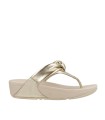 SANDALIAS SLIP ON DE PIEL HN8-675 LULU PADDED-KNOT PLATINO