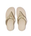 SANDALIAS SLIP ON DE PIEL HN8-675 LULU PADDED-KNOT PLATINO