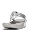 SANDALIAS SLIP ON DE PIEL FITFLOP HN8-011 LULU PADDED-KNOT PLATA