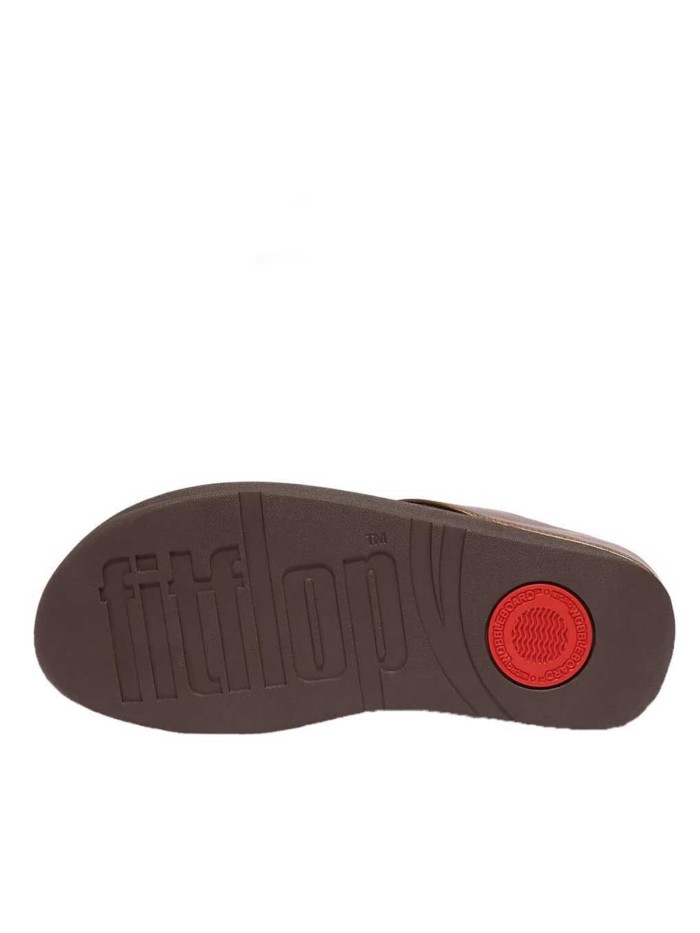 SANDALIAS DE DEDO EN PIEL FITFLOP HJ1-012 HALO BEAD-CIRCLE BRONCE
