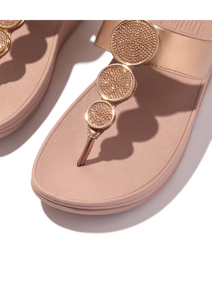 SANDALIAS DE DEDO EN PIEL HJ1-323 HALO BEAD-CIRCLE ROSA