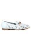 MOCASINES CALADOS CON CADENA PITILLOS 5644 BLANCO
