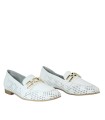 MOCASINES CALADOS CON CADENA PITILLOS 5644 BLANCO