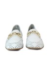 MOCASINES CALADOS CON CADENA PITILLOS 5644 BLANCO