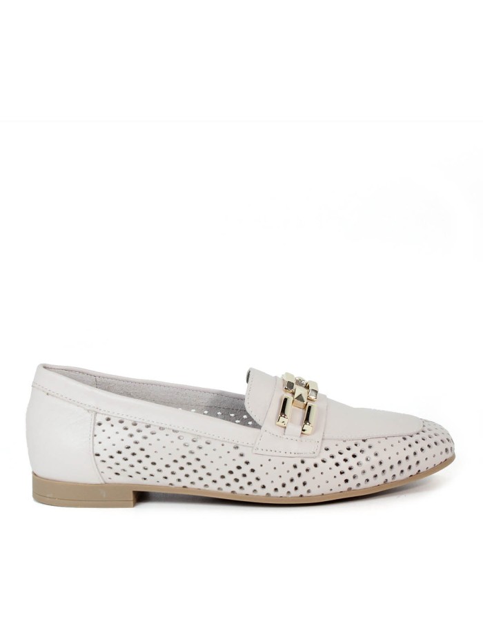 MOCASINES CALADOS CON CADENA PITILLOS 5644 NUDE