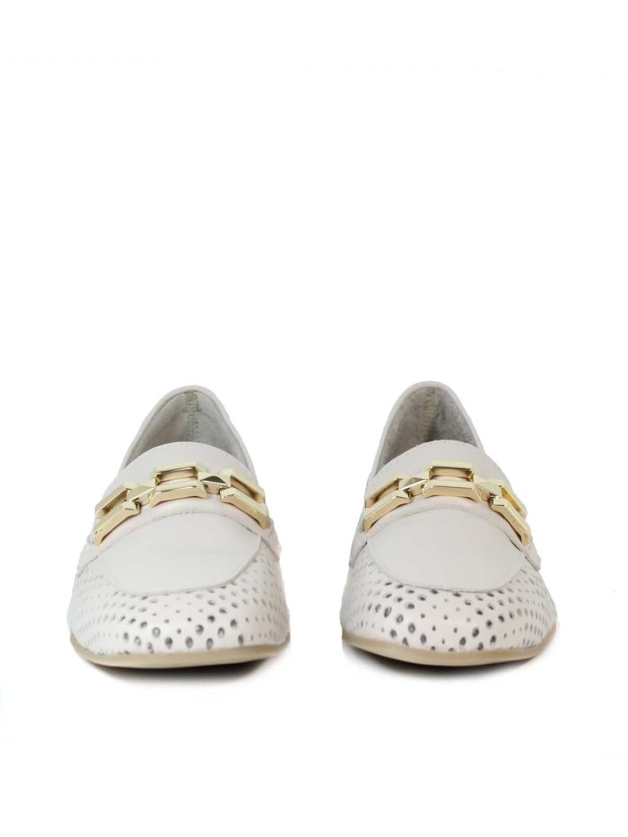 MOCASINES CALADOS CON CADENA PITILLOS 5644 NUDE