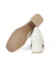 MOCASINES DE CHAROL CON TACÓN GEOMÉTRICO PITILLOS 5794 BEIGE-PIEDRA