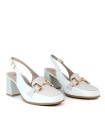 MOCASINES DESTALONADOS DE TACÓN PITILLOS 5795 BEIGE-ROSA
