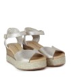 SANDALIAS DE CUÑA CÓMODAS PITILLOS 5521 ORO