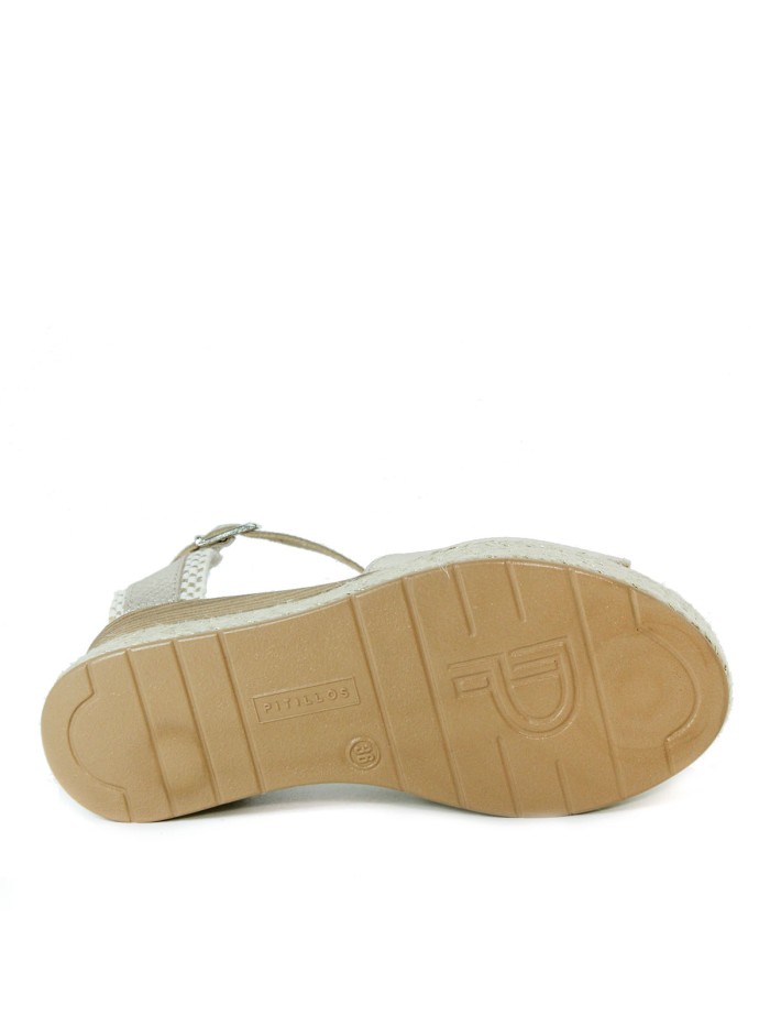 SANDALIAS DE CUÑA CÓMODAS PITILLOS 5521 ORO