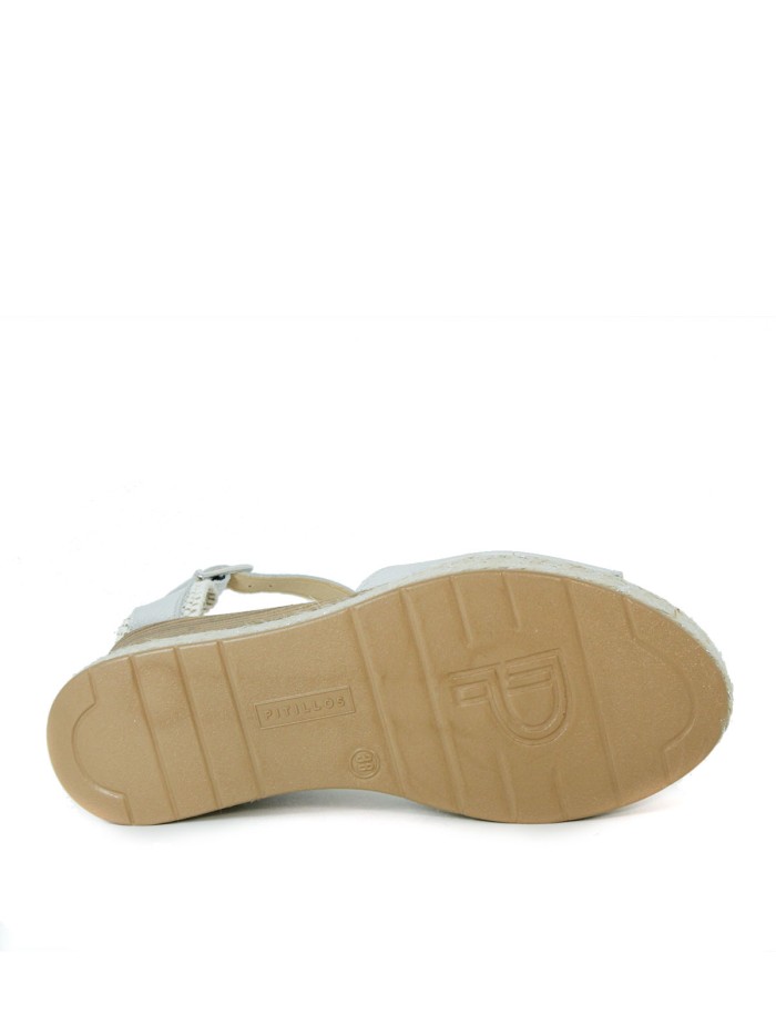 SANDALIAS DE CUÑA CÓMODAS PITILLOS 5521 PLATA