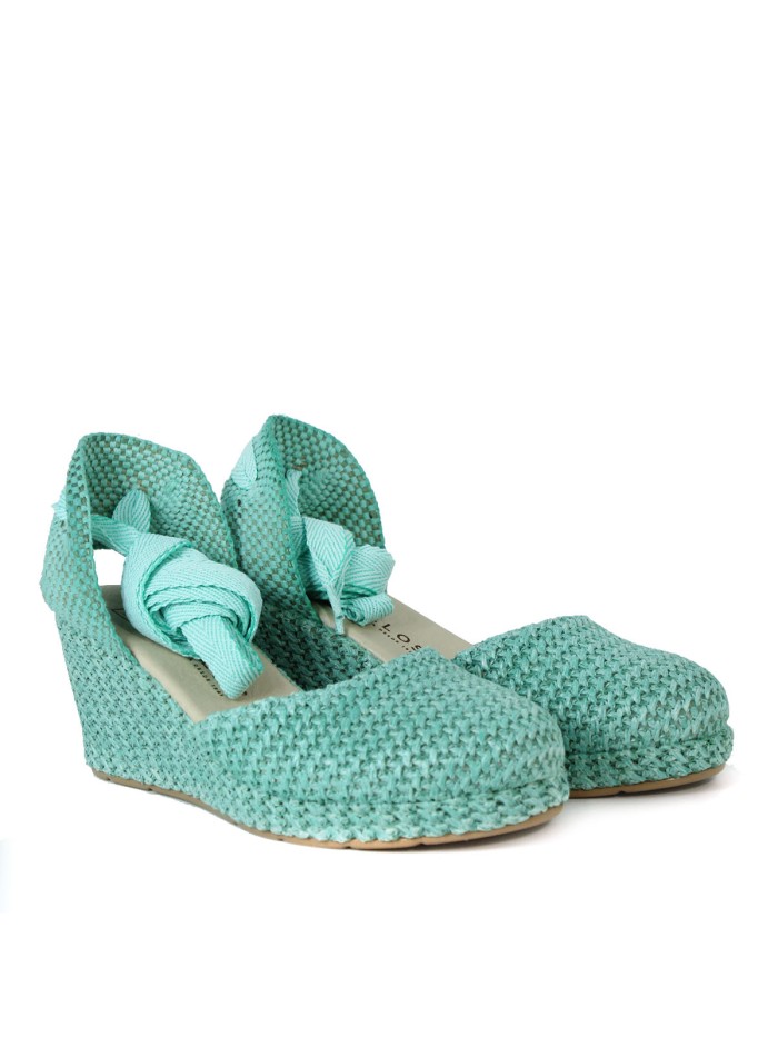 SANDALIAS VALENCIANAS DE CUÑA PITILLOS 5575-R TURQUESA