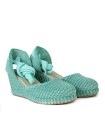 SANDALIAS VALENCIANAS DE CUÑA PITILLOS 5575-R TURQUESA