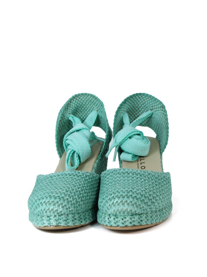 SANDALIAS VALENCIANAS DE CUÑA PITILLOS 5575-R TURQUESA