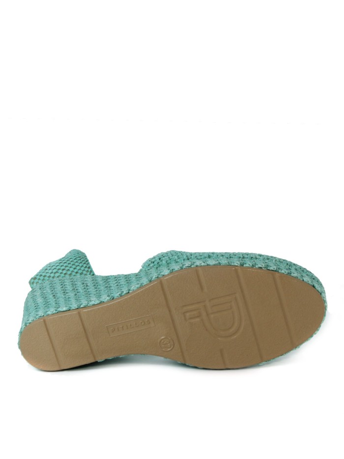 SANDALIAS VALENCIANAS DE CUÑA PITILLOS 5575-R TURQUESA
