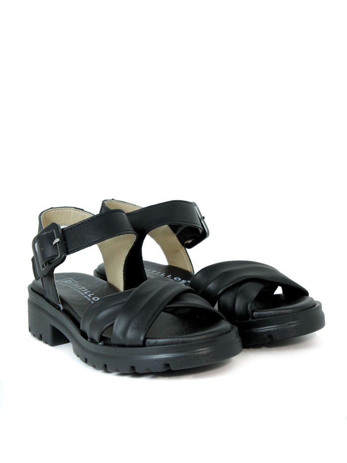 SANDALIAS URBANAS CÓMODAS PITILLOS 2832 NEGRO