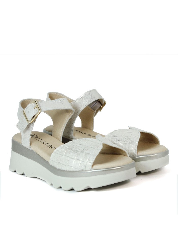 SANDALIA DE PIEL METALIZADA PITILLOS 2841 ORO