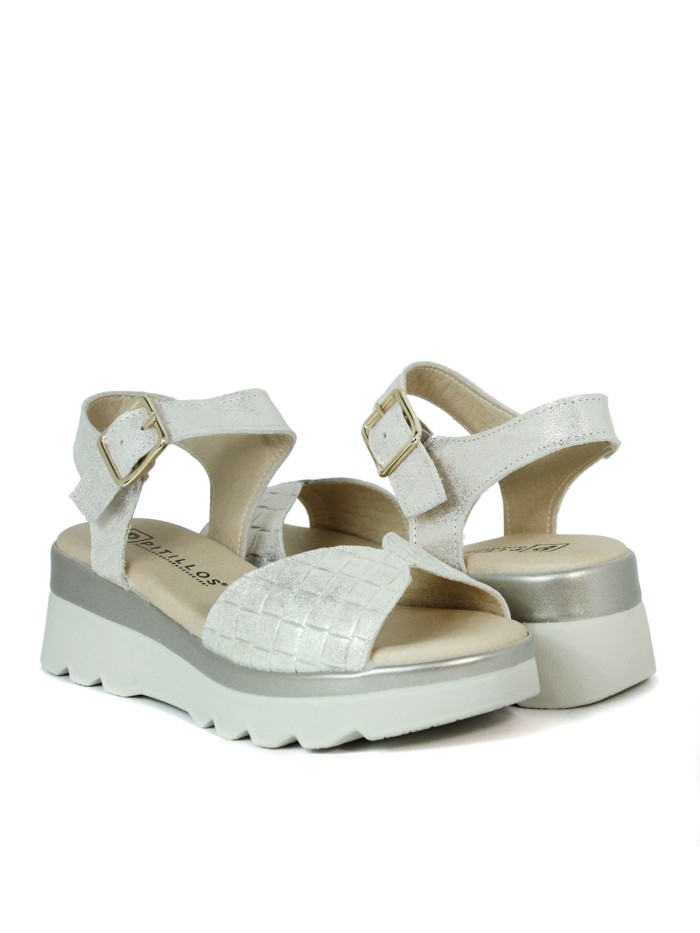 SANDALIA DE PIEL METALIZADA PITILLOS 2841 ORO