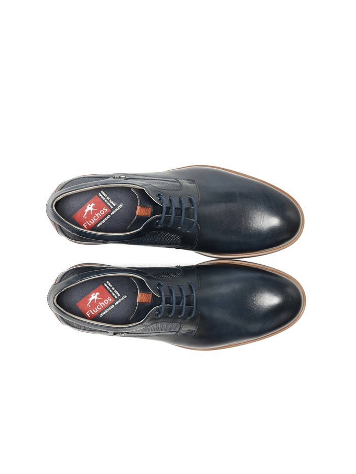 ZAPATOS DE CORDONES EN PIEL PARA HOMBRE FLUCHOS TRISTAN F1744 MARINO