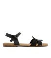 SANDALIAS PLANAS DE SERRAJE PORRONET ÁNGELA 3002 NEGRO
