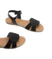 SANDALIAS PLANAS DE SERRAJE PORRONET ÁNGELA 3002 NEGRO