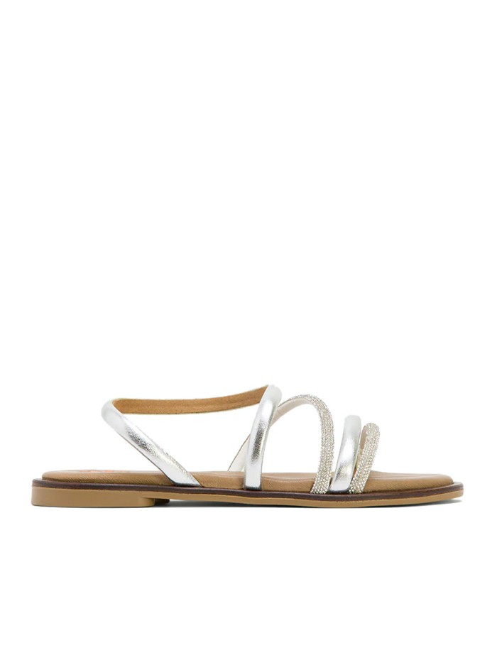 SANDALIAS PLANAS BRILLANES PORRONET CARA 3010 PLATA
