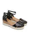 SANDALIAS DE CUÑA PORRONET EBBA 3023 NEGRO