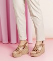 SANDALIAS CUÑA DE PIEL PORRONET KIMI 3069 TAUPE