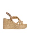 SANDALIAS CUÑA DE PIEL PORRONET KIMI 3069 TAUPE