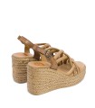 SANDALIAS CUÑA DE PIEL PORRONET KIMI 3069 TAUPE