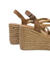 SANDALIAS CUÑA DE PIEL PORRONET KIMI 3069 TAUPE
