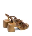SANDALIAS DE PIEL CON TACÓN PORRONET HADA 3042 MOKA