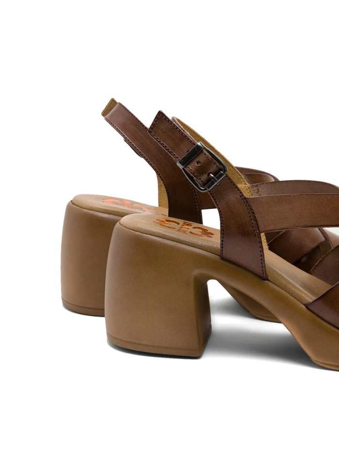 SANDALIAS DE PIEL CON TACÓN PORRONET HADA 3042 MOKA