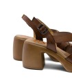 SANDALIAS DE PIEL CON TACÓN PORRONET HADA 3042 MOKA