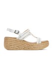 SANDALIAS DE CUÑA LIGERAS PORRONET GALA BLANCO-PLATA