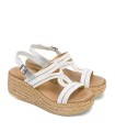 SANDALIAS DE CUÑA LIGERAS PORRONET GALA BLANCO-PLATA