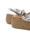SANDALIAS DE CUÑA LIGERAS PORRONET GALA BLANCO-PLATA