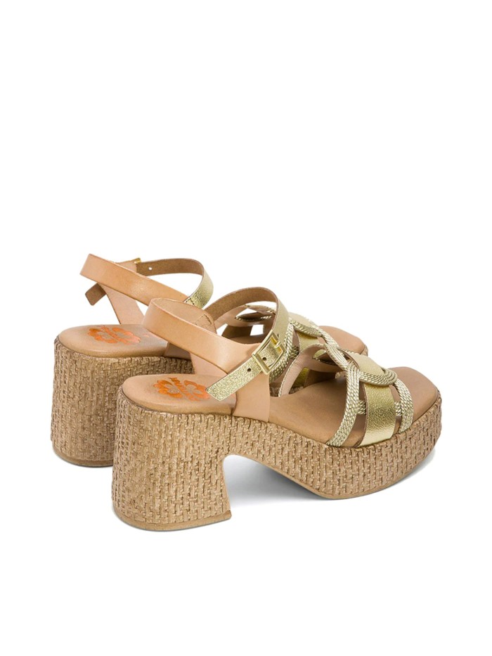 SANDALIAS DE PIEL CON TACÓN PORRONET JANA 3061 PLATINO