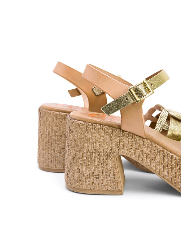 SANDALIAS DE PIEL CON TACÓN PORRONET JANA 3061 PLATINO