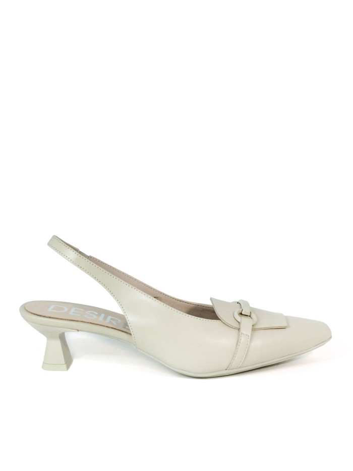 ZAPATO DESTALONADO CON TACÓN DESIREE ELBA17 CREMA