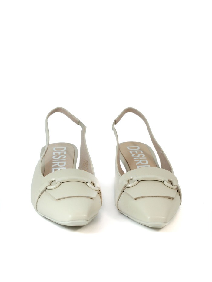 ZAPATO DESTALONADO CON TACÓN DESIREE ELBA17 CREMA