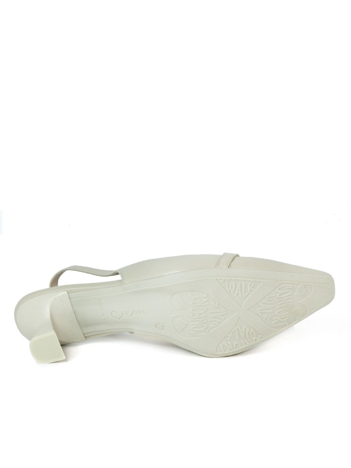 ZAPATO DESTALONADO CON TACÓN DESIREE ELBA17 CREMA