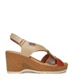 SANDALIAS DE CUÑA MUJER PIKOLINOS ARENALES W3B-1518CPC1 MARFIL