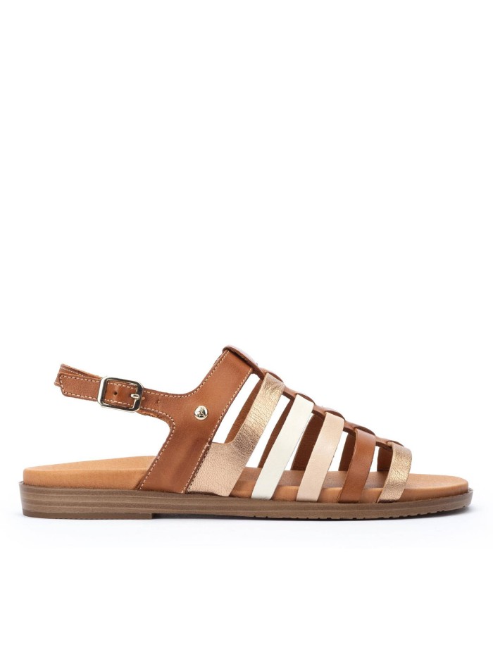 SANDALIAS PLANAS DE PIEL FORMENTERA W8Q-0799C2 BRANDY