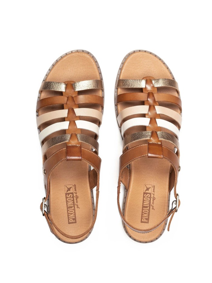 SANDALIAS PLANAS DE PIEL FORMENTERA W8Q-0799C2 BRANDY