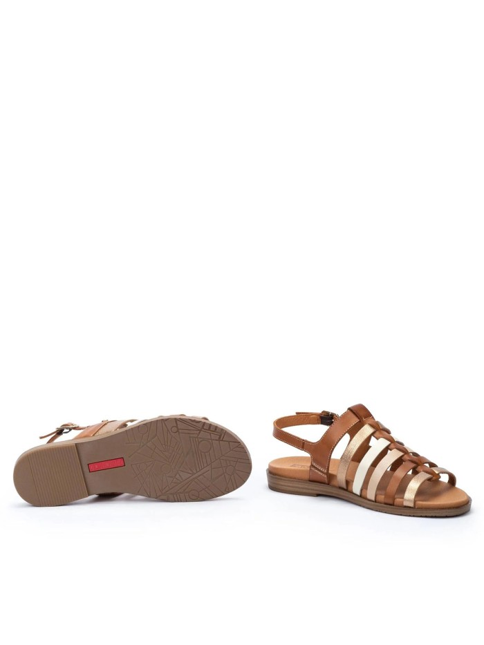 SANDALIAS PLANAS DE PIEL FORMENTERA W8Q-0799C2 BRANDY